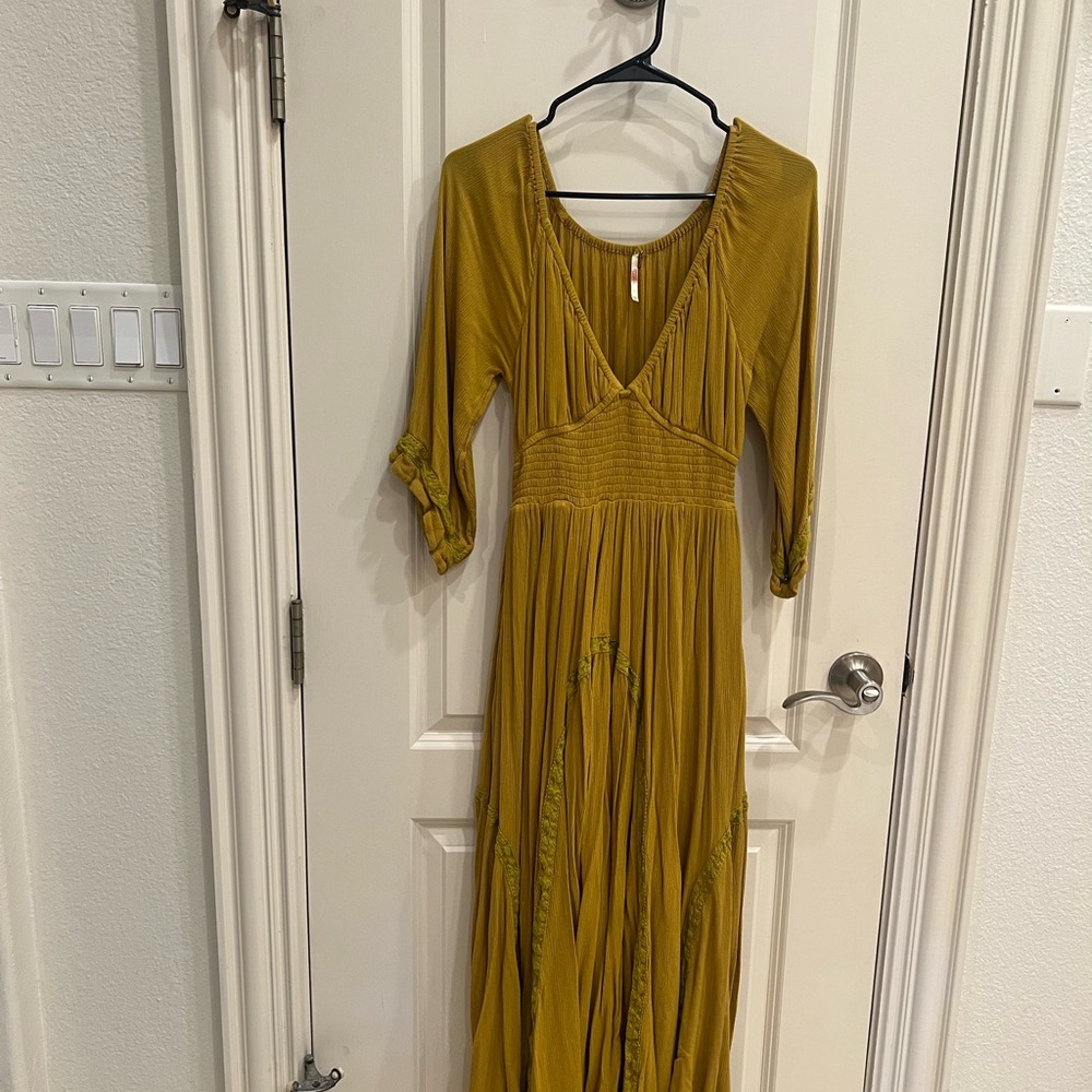 FP Movement by Free People Mustard Long Sleeve Maxi Dress
